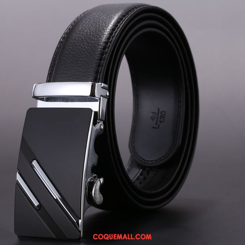 Ceinture Homme Boucle Automatique Noir Tendance, Ceinture Jeunesse Entreprise