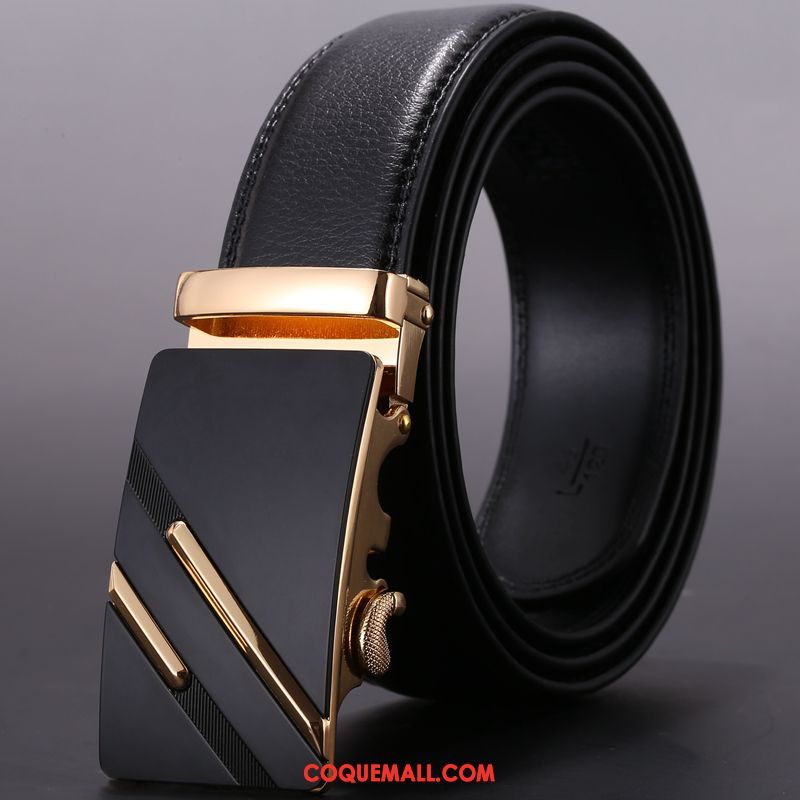 Ceinture Homme Boucle Automatique Noir Tendance, Ceinture Jeunesse Entreprise