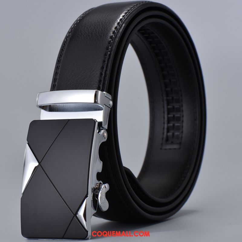 Ceinture Homme Boucle Automatique Noir Tendance, Ceinture Jeunesse Entreprise