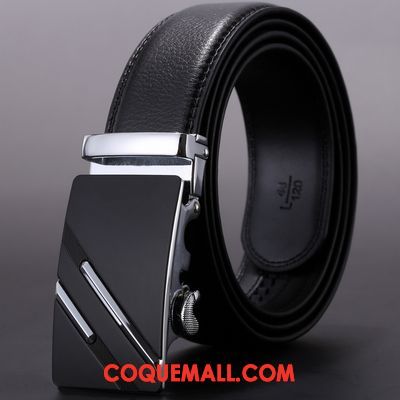 Ceinture Homme Cuir Véritable Jeunesse Étudiant, Ceinture Boucle Automatique Loisir Gold