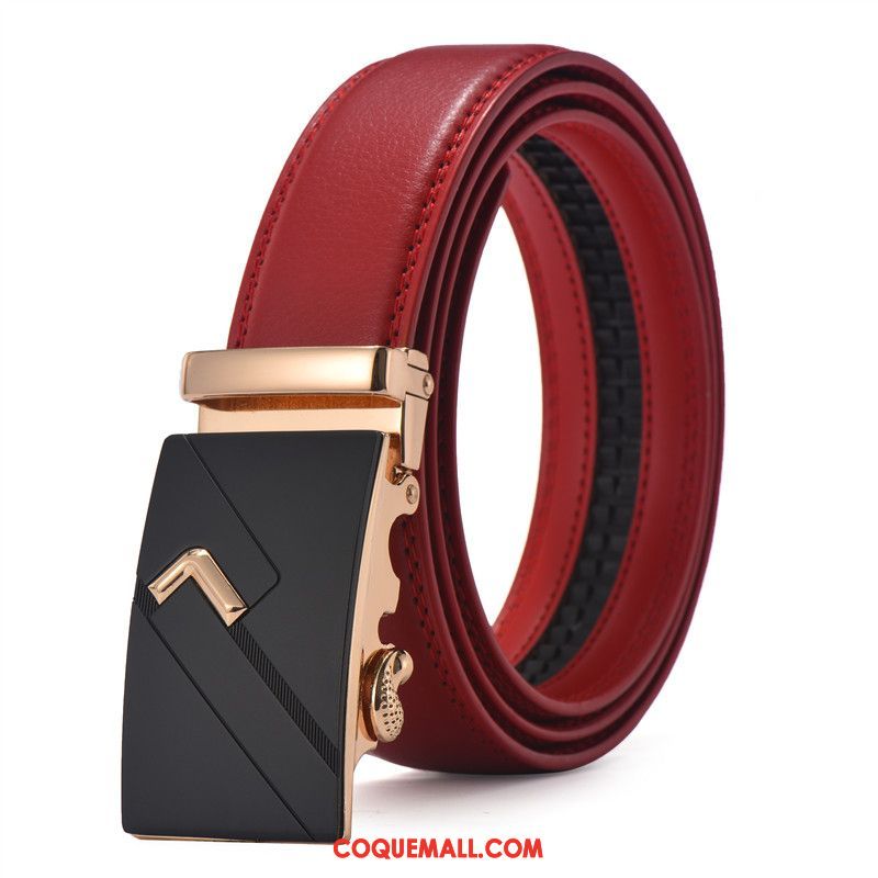 Ceinture Homme Cuir Véritable Tendance Loisir, Ceinture Jeunesse All-match Braun Gold