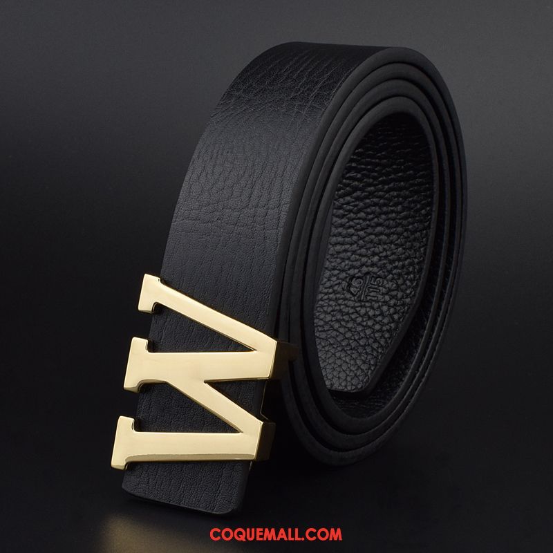 Ceinture Homme Jaune Loisir Couche De Tête, Ceinture Tendance All-match Gold