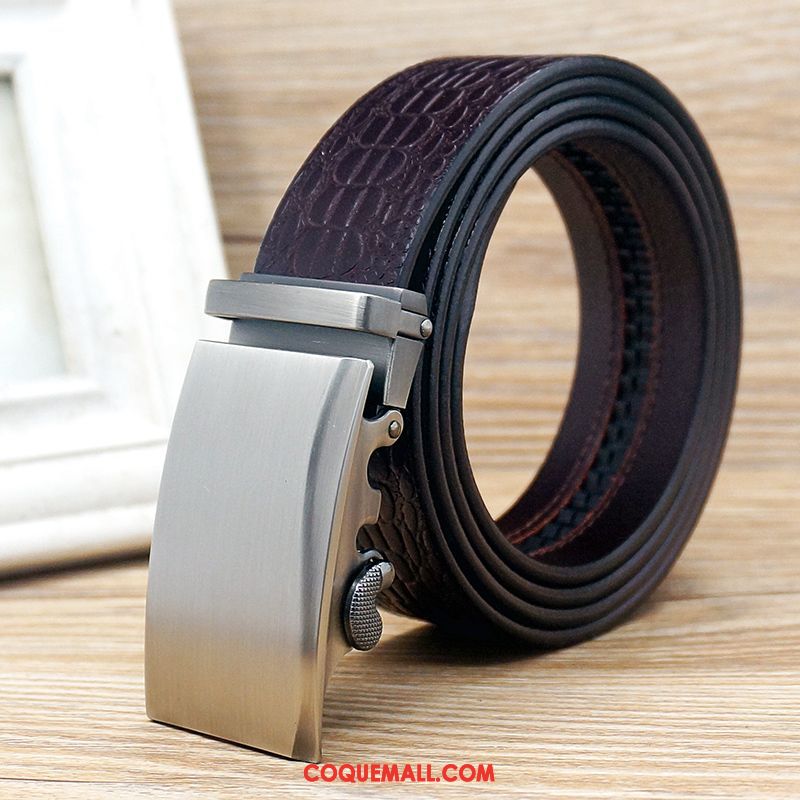 Ceinture Homme Loisir Durable Âge Moyen, Ceinture Cuir Véritable Cuir De Vache Braun