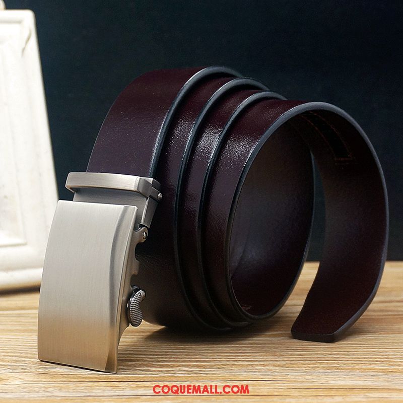 Ceinture Homme Loisir Durable Âge Moyen, Ceinture Cuir Véritable Cuir De Vache Braun