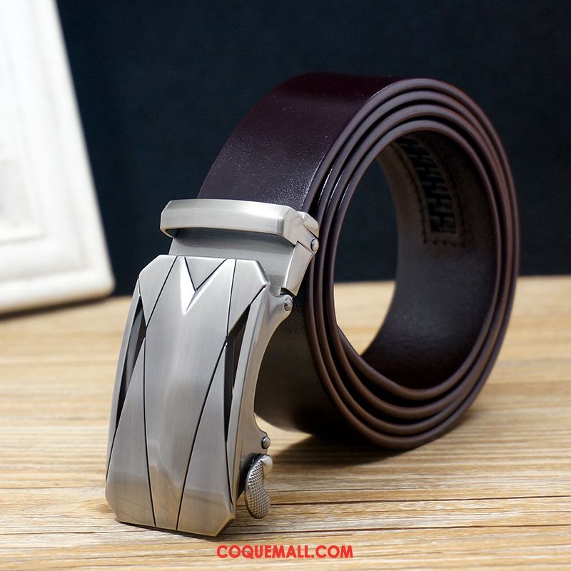 Ceinture Homme Loisir Durable Âge Moyen, Ceinture Cuir Véritable Cuir De Vache Braun