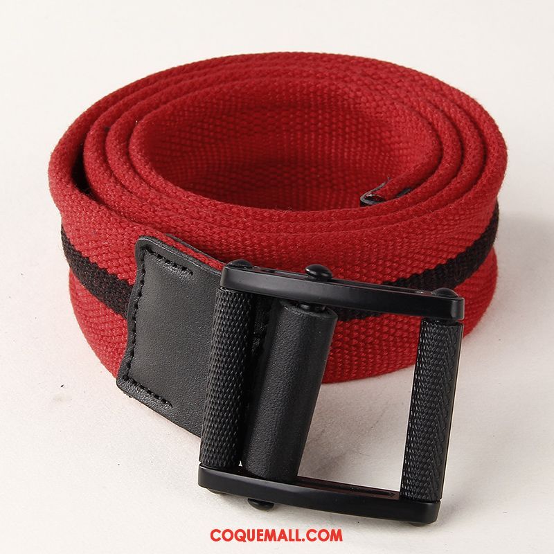 Ceinture Homme Loisir Noir Et Blanc Plus Épais, Ceinture Jeunesse Lisse