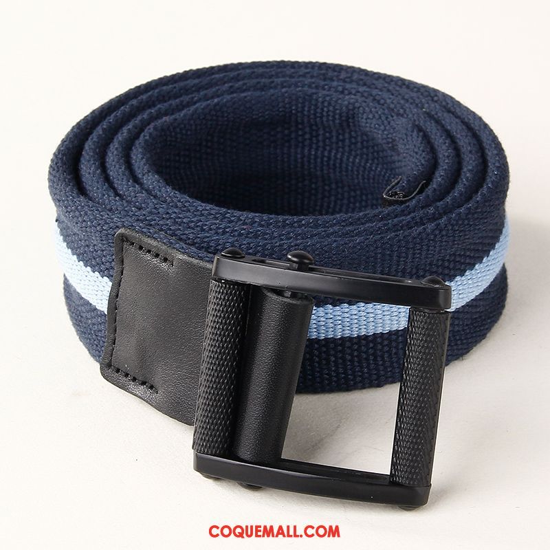 Ceinture Homme Loisir Noir Et Blanc Plus Épais, Ceinture Jeunesse Lisse