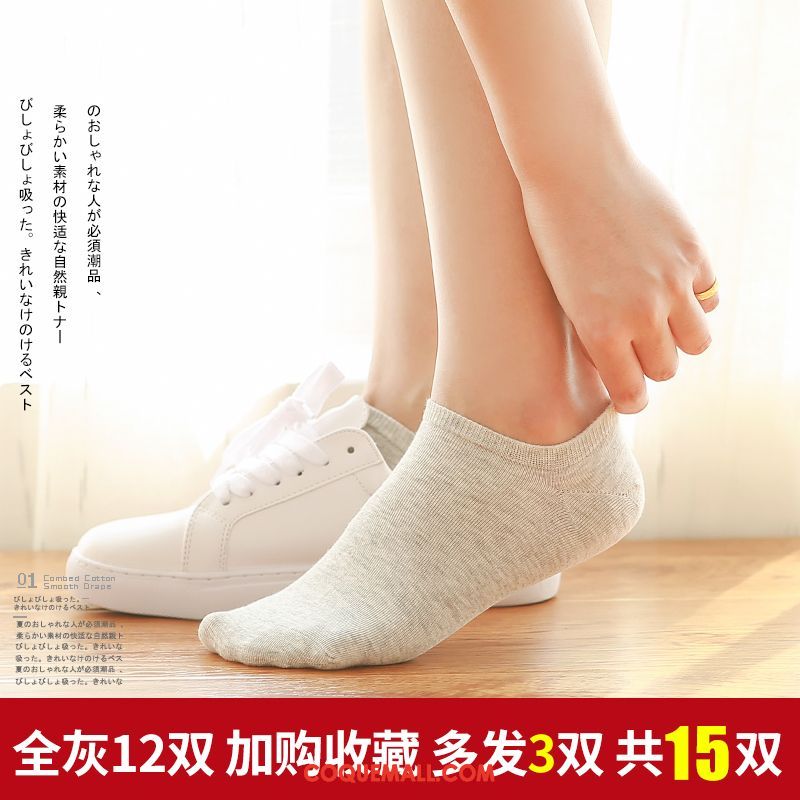 Chaussette Femme Coton Sport Antidérapant, Chaussette Bouche Peu Profonde Charmant