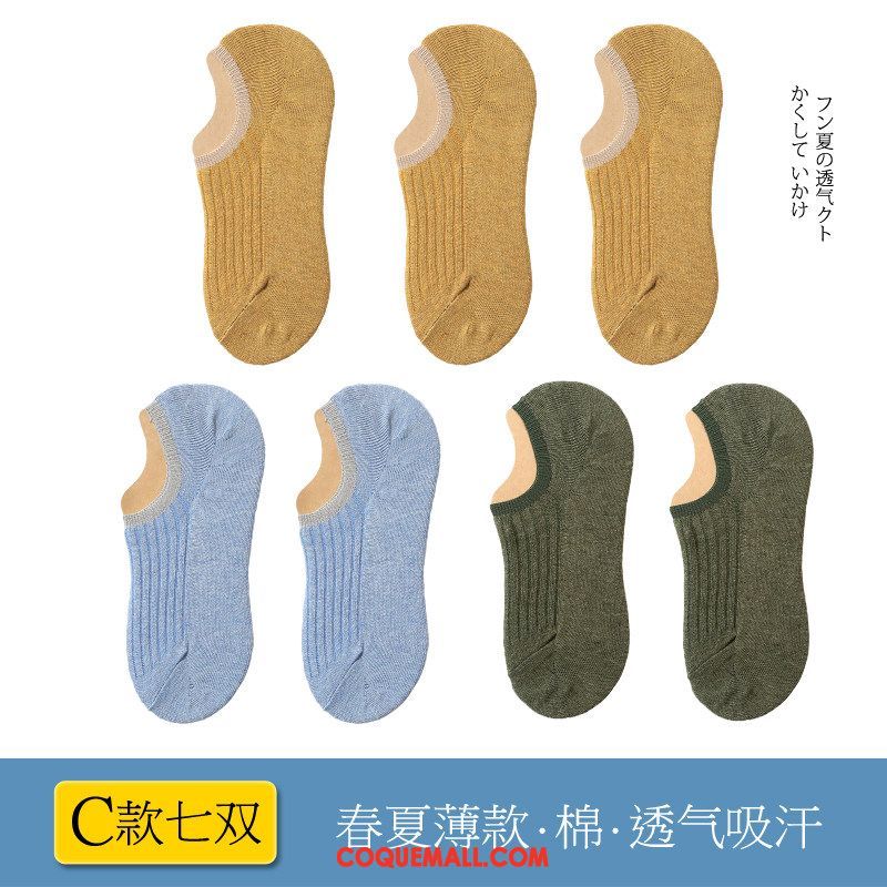 Chaussette Homme Antidérapant Chaussette Basse Coupée Coton, Chaussette Chaussette Courte Été