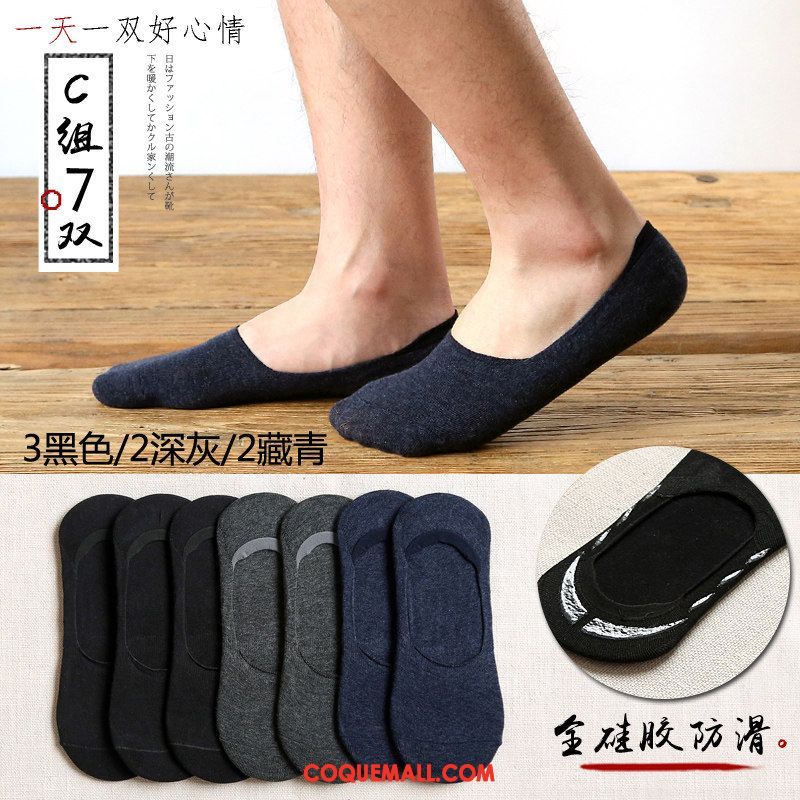 Chaussette Homme Antidérapant Chaussette Basse Coupée Coton, Chaussette Chaussette Courte Été