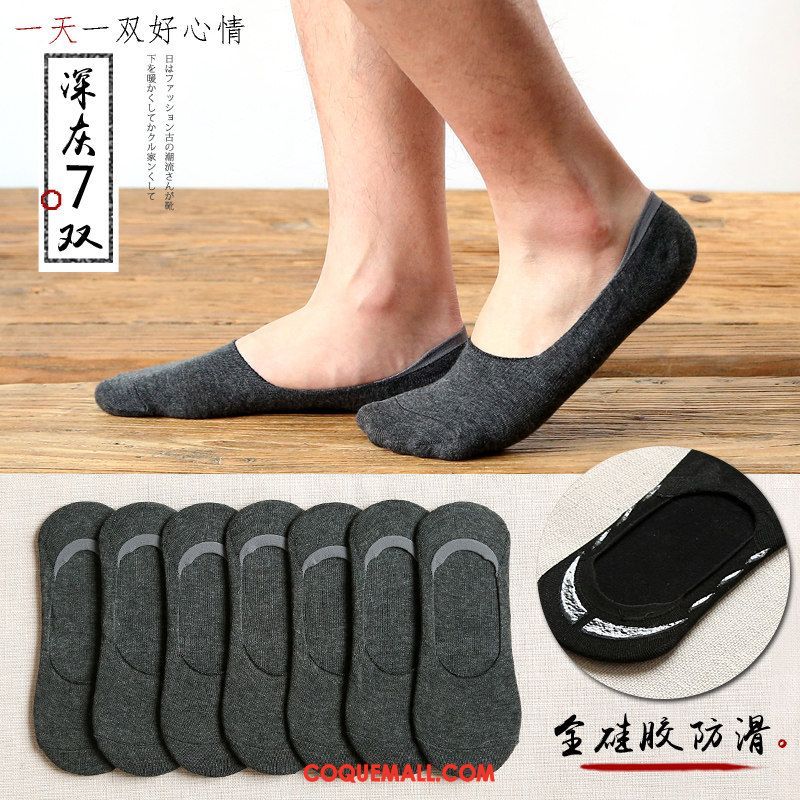 Chaussette Homme Antidérapant Chaussette Basse Coupée Coton, Chaussette Chaussette Courte Été