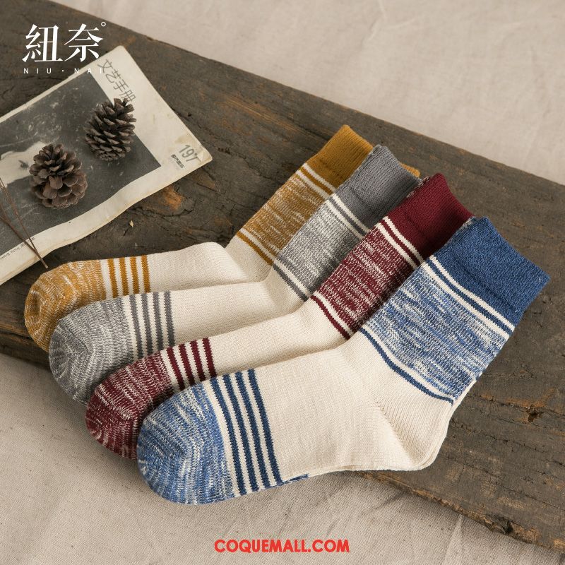 Chaussette Homme Milieu Chaussettes En Coton Hiver, Chaussette L'automne Anti-odeur