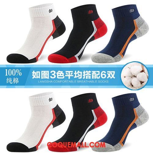 Chaussette Homme Sport 100% Coton Transpiration, Chaussette Respirant Été