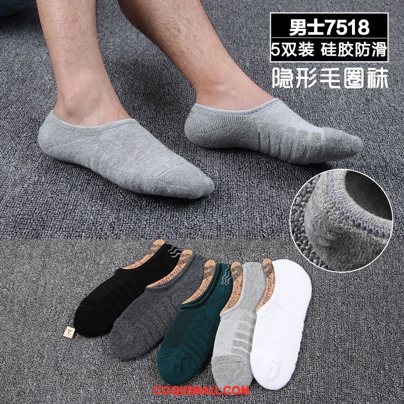 Chaussette Homme Été Serviette Tendance, Chaussette Bouche Peu Profonde Invisible