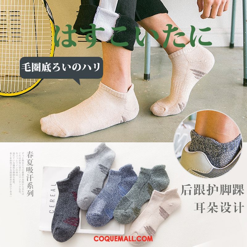 Chaussette Homme Été Serviette Tendance, Chaussette Bouche Peu Profonde Invisible