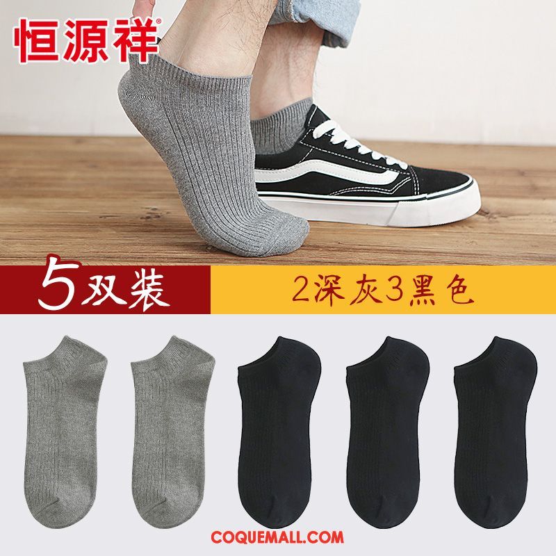 Chaussette Homme Été Transpiration Invisible, Chaussette Antidérapant Chaussette Basse Coupée