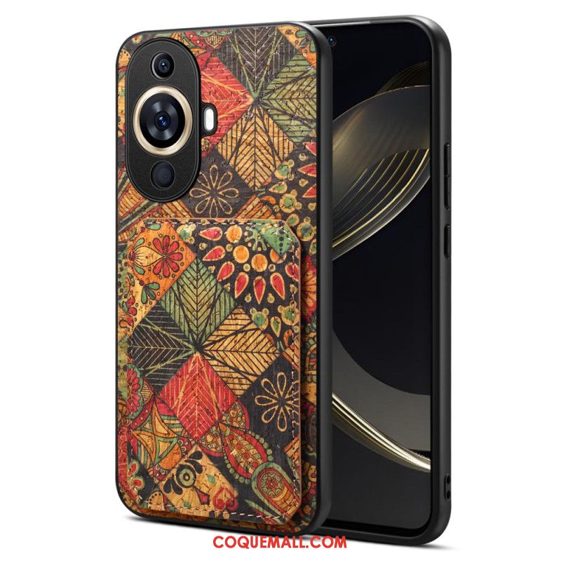 Coque Huawei Nova 11 Pro Porte-Cartes Motif Floral