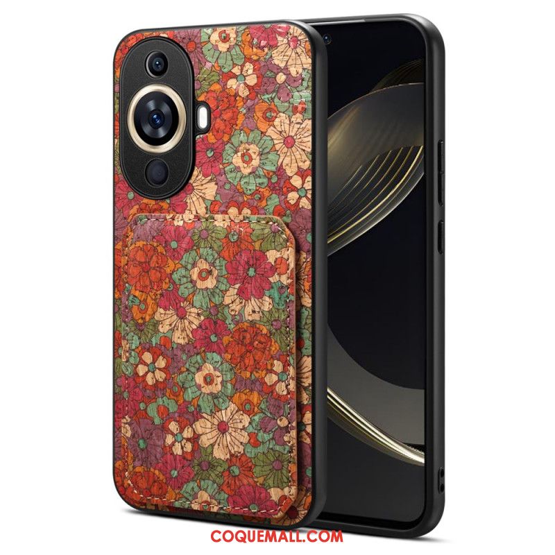 Coque Huawei Nova 11 Pro Porte-Cartes Motif Floral