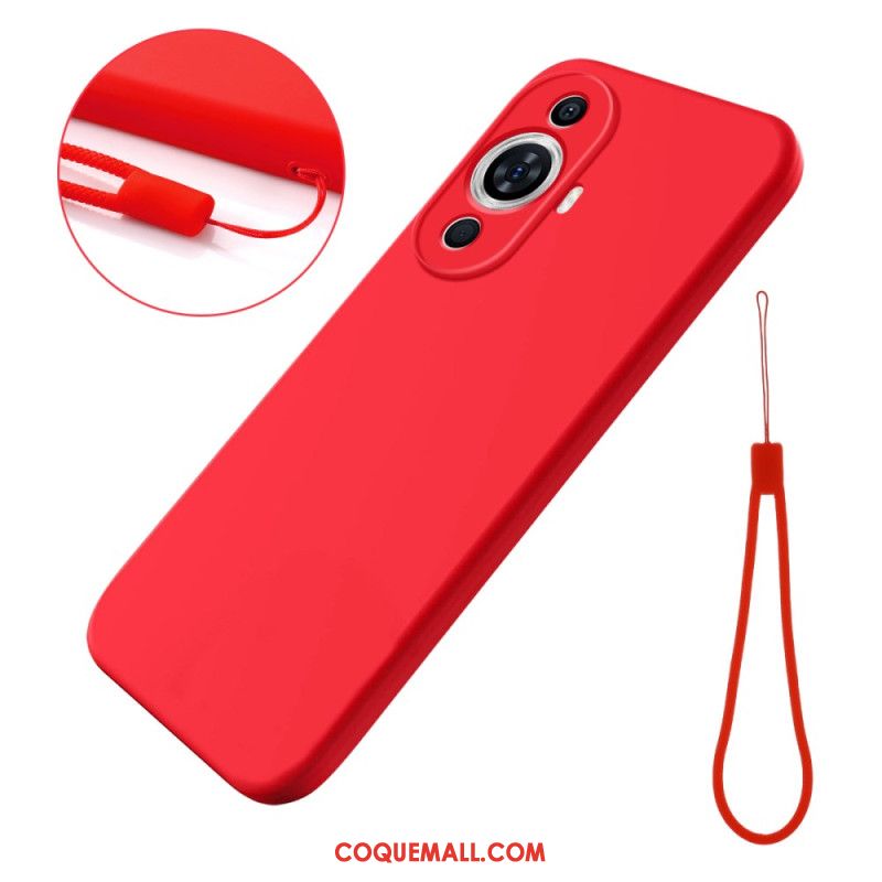 Coque Huawei Nova 11 Pro Silicone Liquide à Lanière