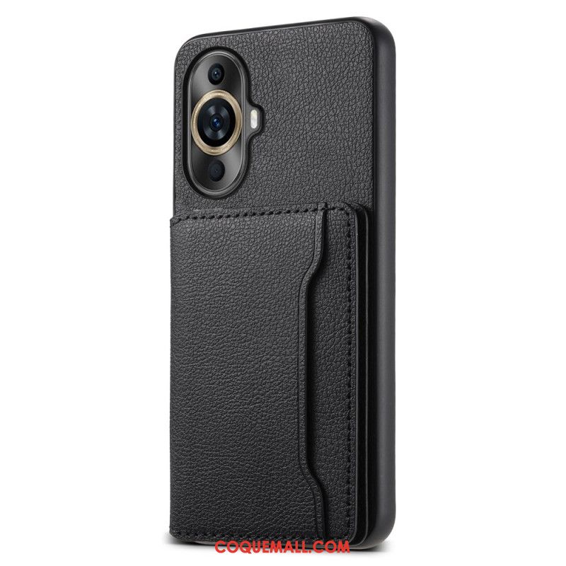 Coque Huawei Nova 12S Effet Cuir Porte-Cartes Support