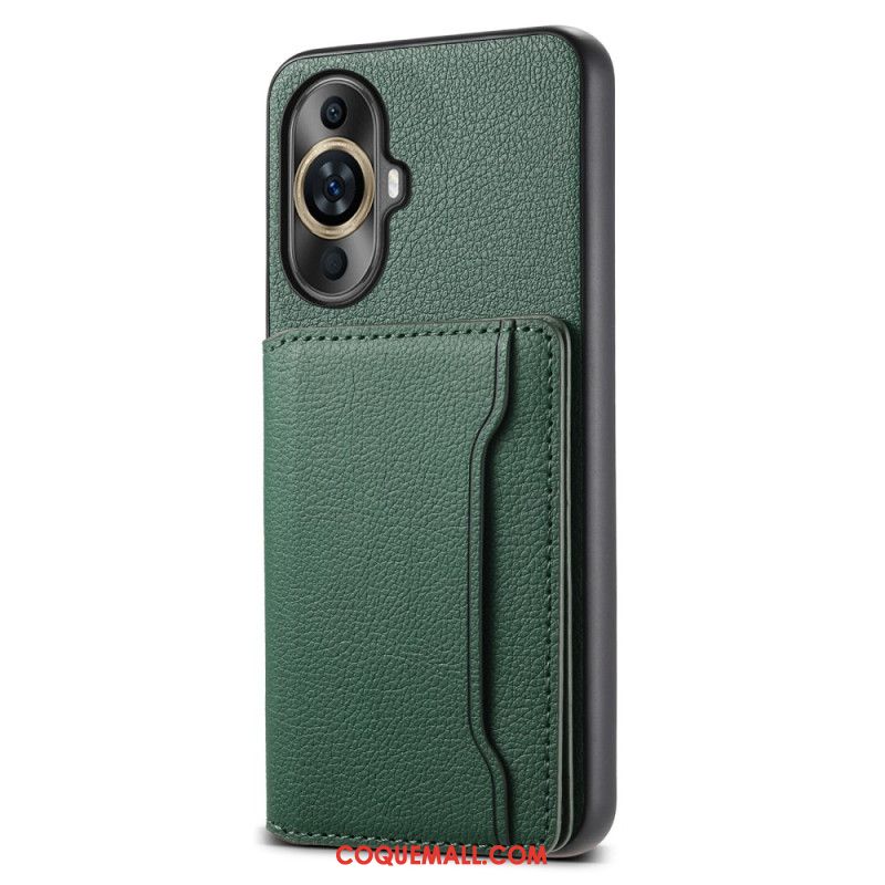 Coque Huawei Nova 12S Effet Cuir Porte-Cartes Support