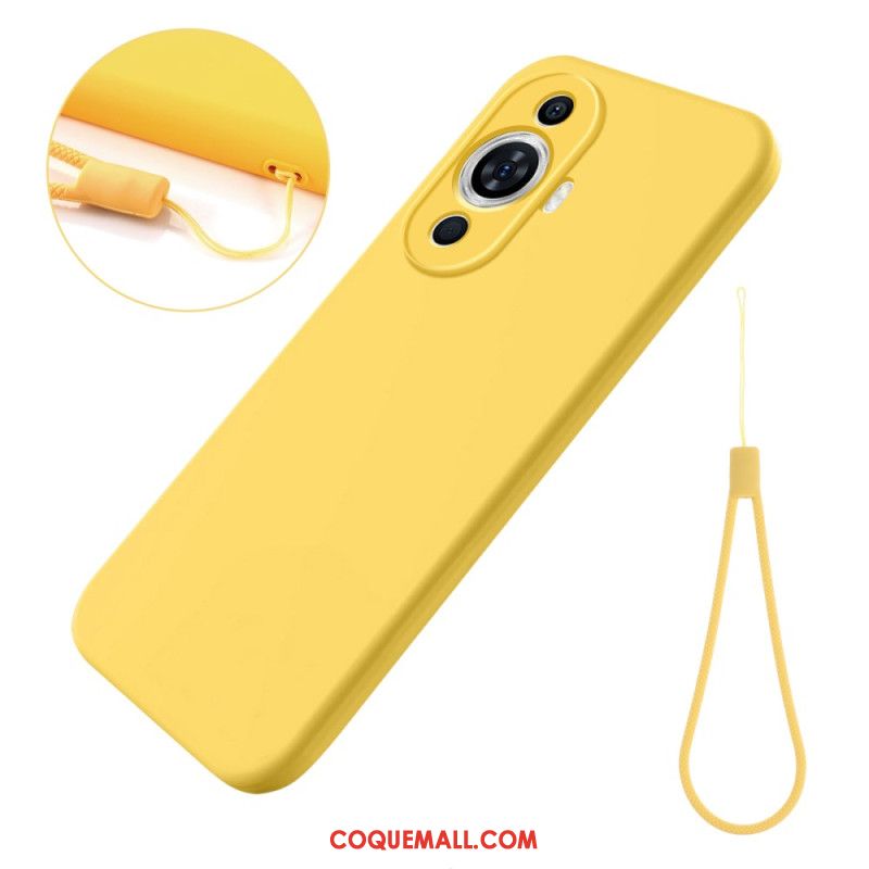 Coque Huawei Nova 12S Silicone Liquide à Lanière