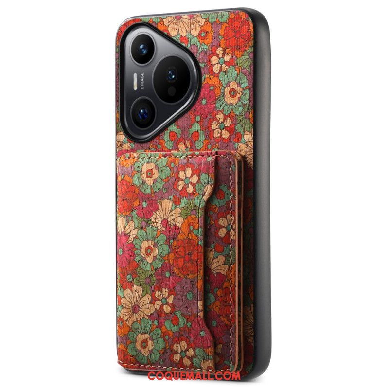 Coque Huawei Pura 70 Porte-Cartes Florale