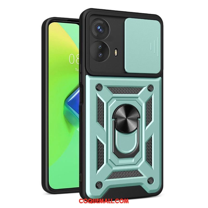 Coque Moto G73 5G Anneau-Support et Protège Lentilles