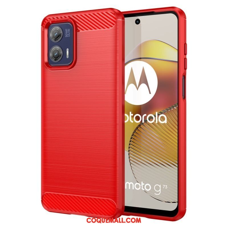 Coque Moto G73 5G Fibre Carbone Brossée