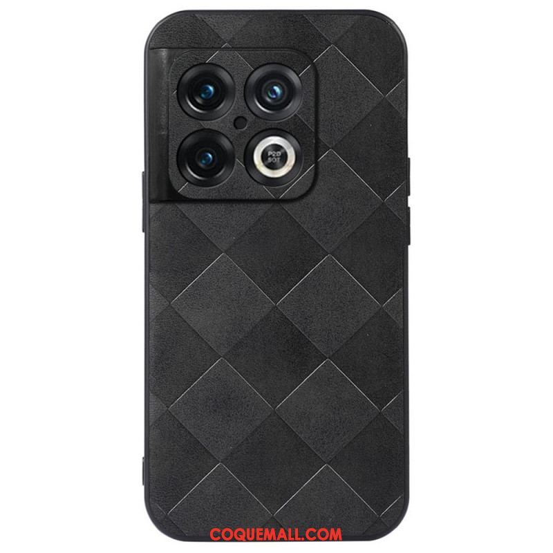 Coque OnePlus 10 Pro 5G Simili Cuir Design Tissé