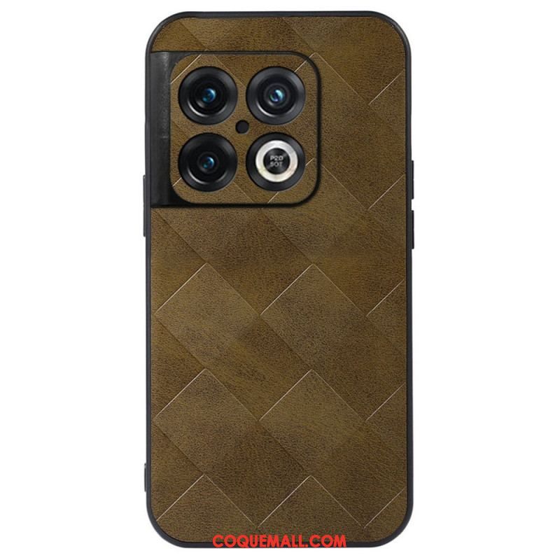 Coque OnePlus 10 Pro 5G Simili Cuir Design Tissé