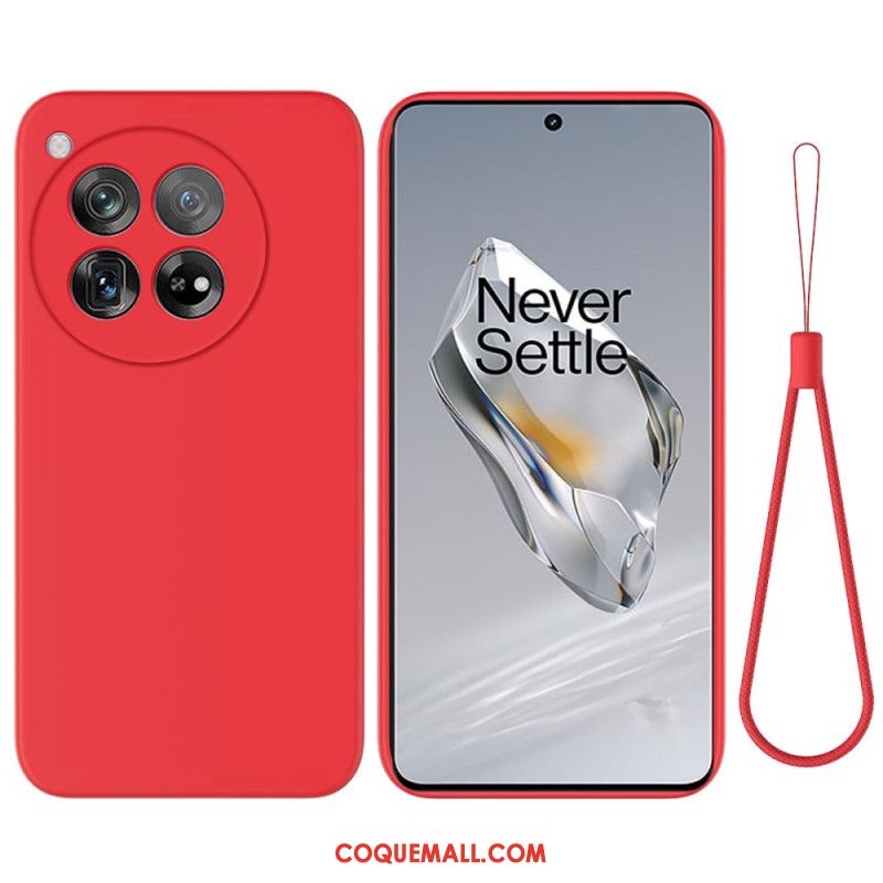 Coque OnePlus 12 5G Silicone Liquide à Lanière