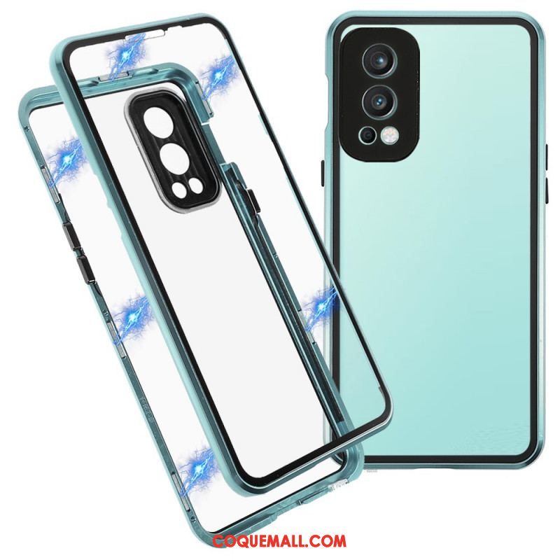 Coque OnePlus Nord 2 5G Deux Cotés Magnétique Verre Trempé et Métal