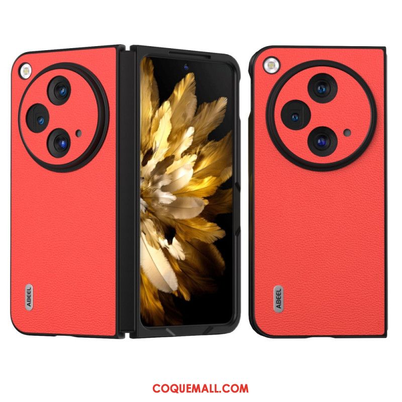 Coque OnePlus Open Cuir Foncé ABEEL