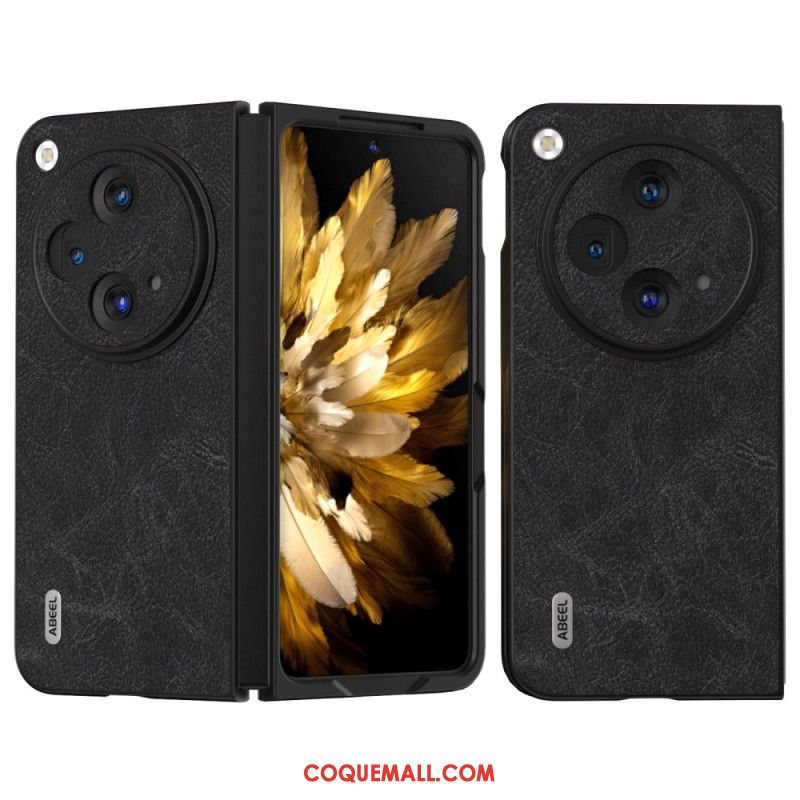 Coque OnePlus Open Effet Cuir Rétro ABEEL