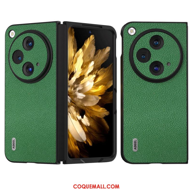 Coque OnePlus Open / Oppo Find N3 5G Cuir Naturel Litchi ABEEL