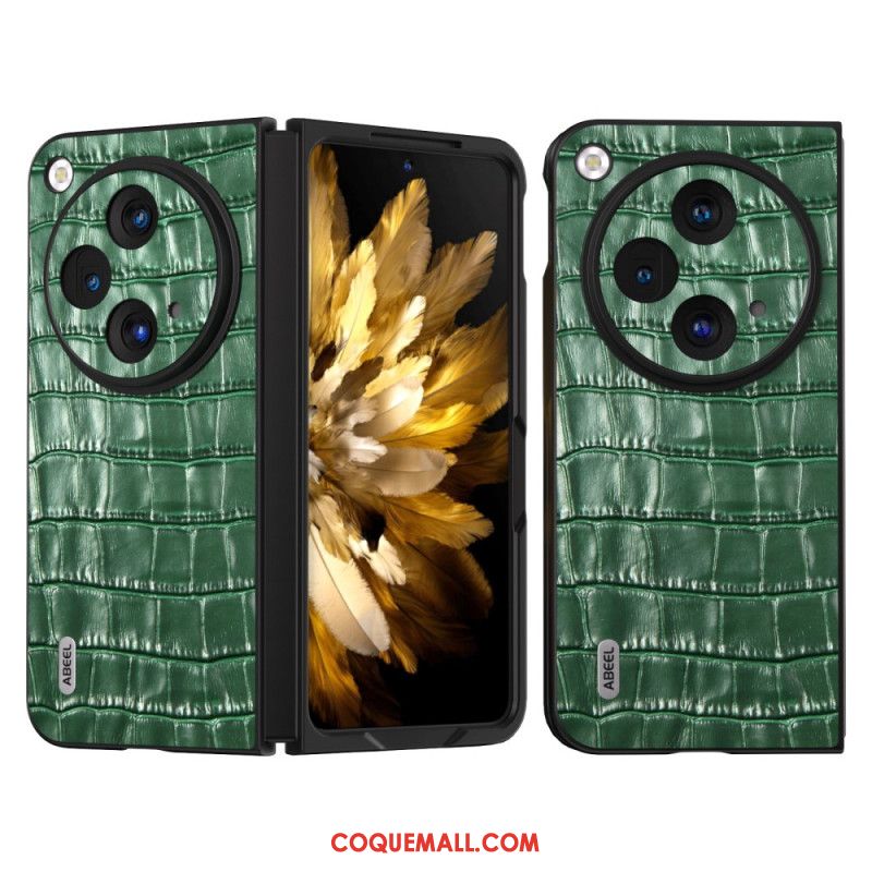 Coque OnePlus Open / Oppo Find N3 5G Effet Peau de Crocodile ABEEL