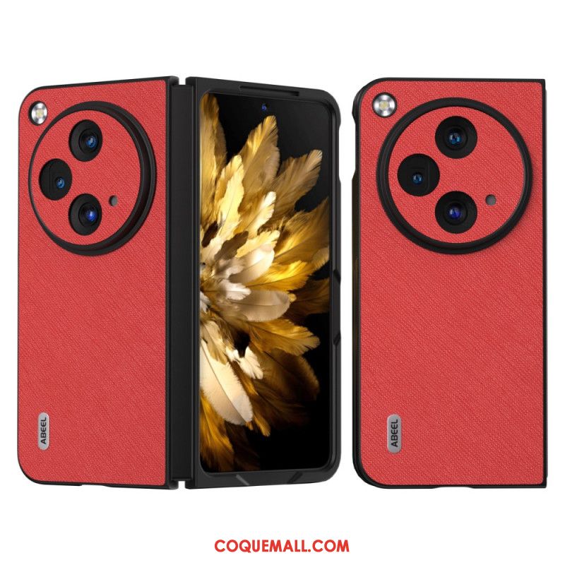 Coque OnePlus Open / Oppo Find N3 5G Vrai Cuir Tissé ABEEL