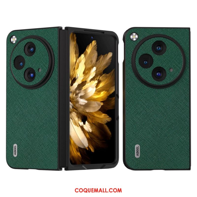 Coque OnePlus Open / Oppo Find N3 5G Vrai Cuir Tissé ABEEL