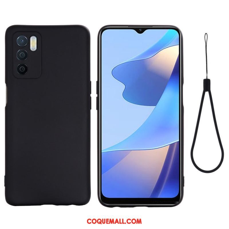 Coque Oppo A16 / A16s Silicone Liquide Avec Lanière