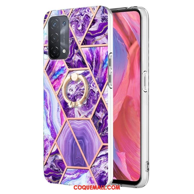 Coque Oppo A54 5G / A74 5G Marbre avec Anneau-Support