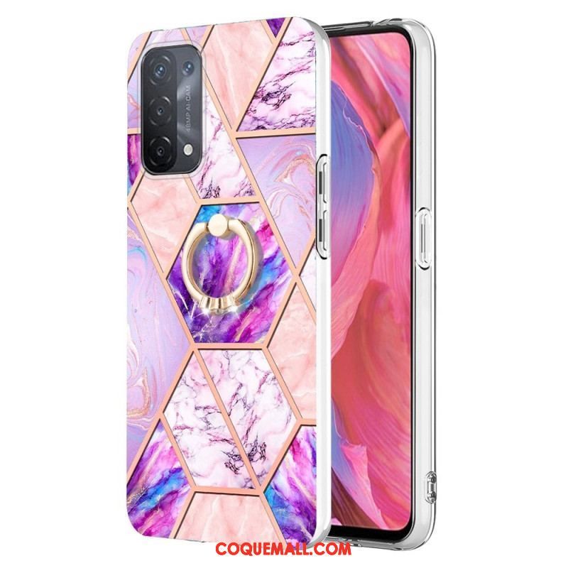 Coque Oppo A54 5G / A74 5G Marbre avec Anneau-Support