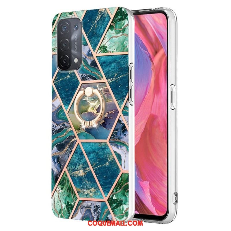 Coque Oppo A54 5G / A74 5G Marbre avec Anneau-Support