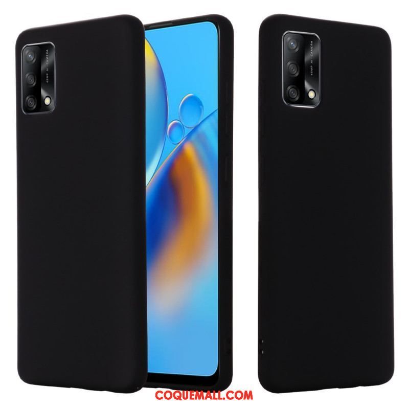 Coque Oppo A74 4G Silicone Liquide Avec Lanière