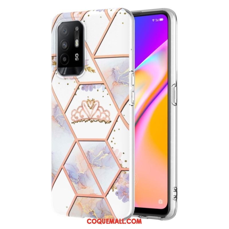 Coque Oppo A94 5G Marbre Géométrique Coloré