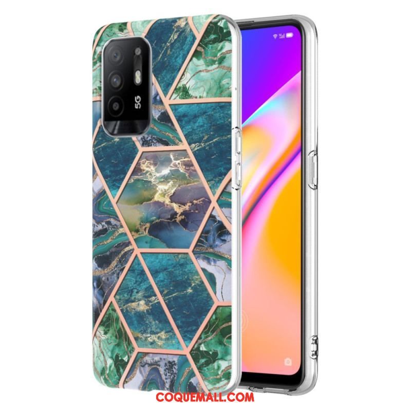 Coque Oppo A94 5G Marbre Géométrique Flashy