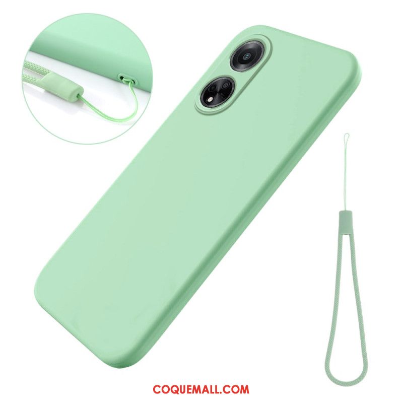 Coque Oppo A98 5G Silicone Liquide à Lanière