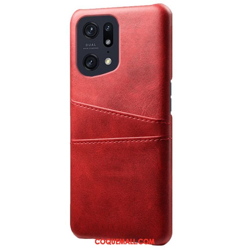 Coque Oppo Find X5 Effet Cuir Porte-Cartes