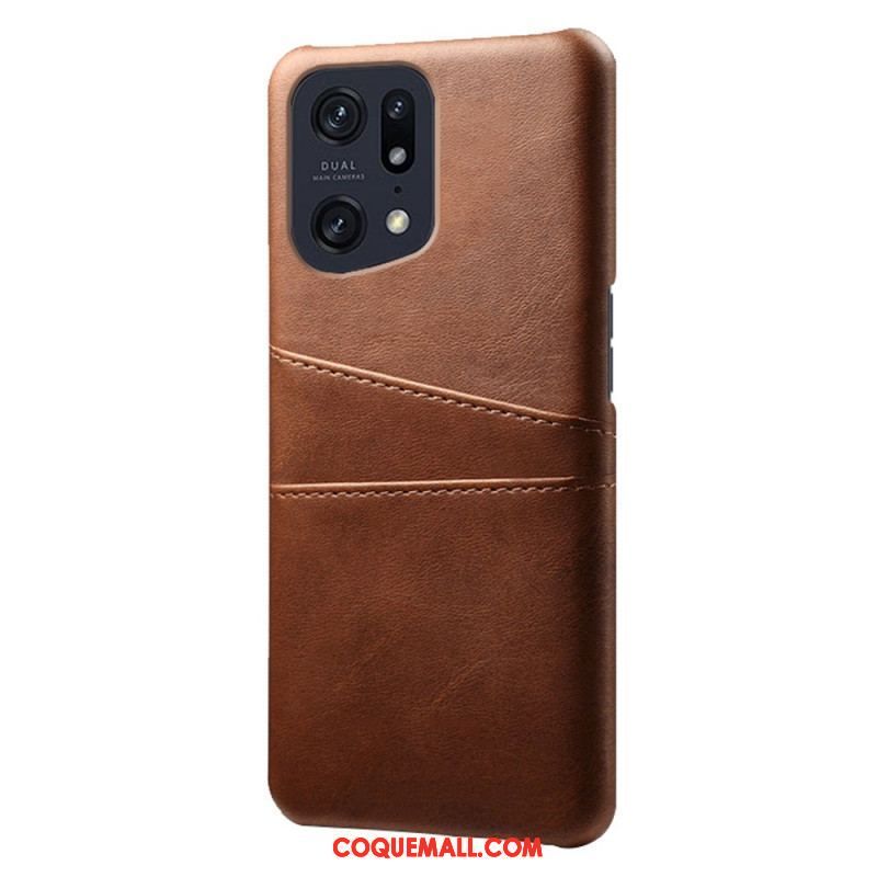 Coque Oppo Find X5 Effet Cuir Porte-Cartes