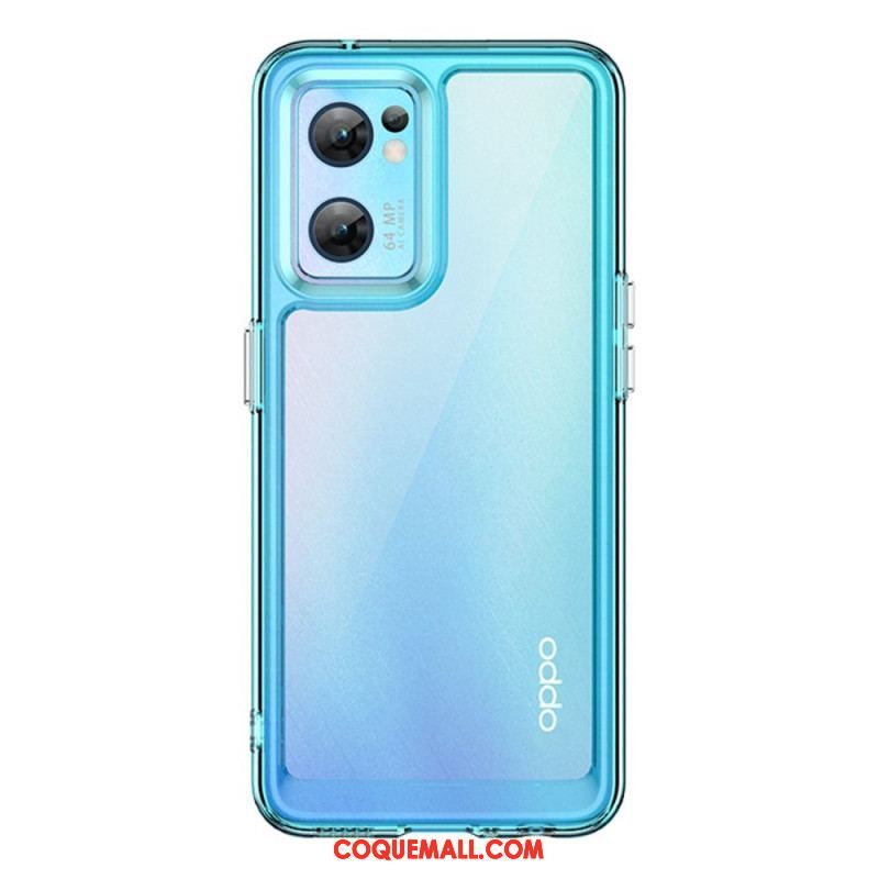 Coque Oppo Find X5 Lite Hybride Rebords Colorés Transparents